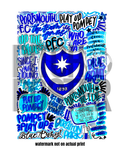 Portsmouth Football Club - Glossy Print - Originally Hand Drawn
