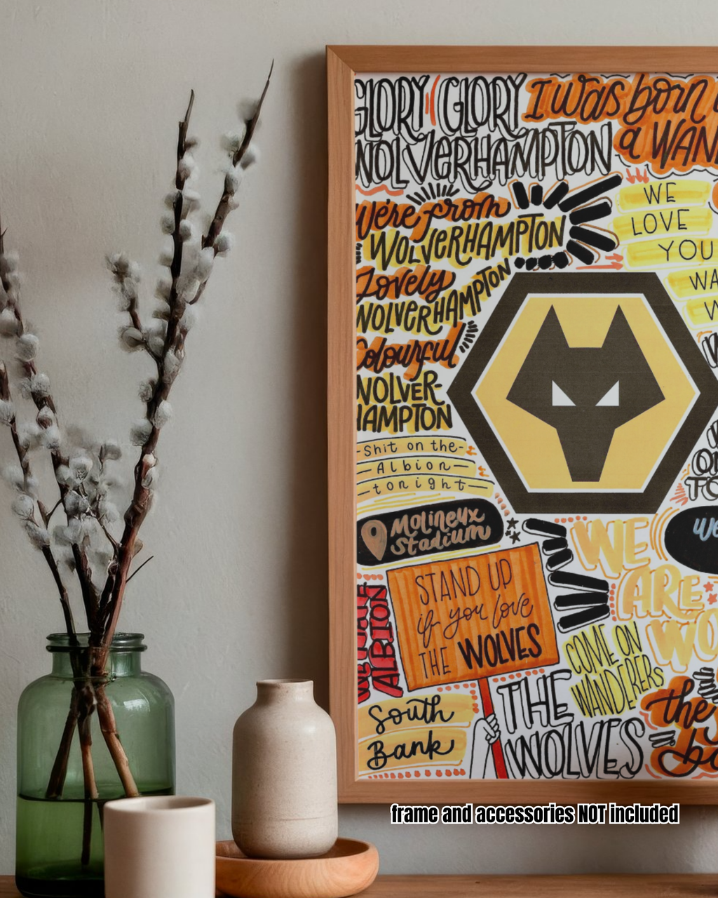 Wolverhampton Wanderers FC - Glossy Print - Originally Hand Drawn