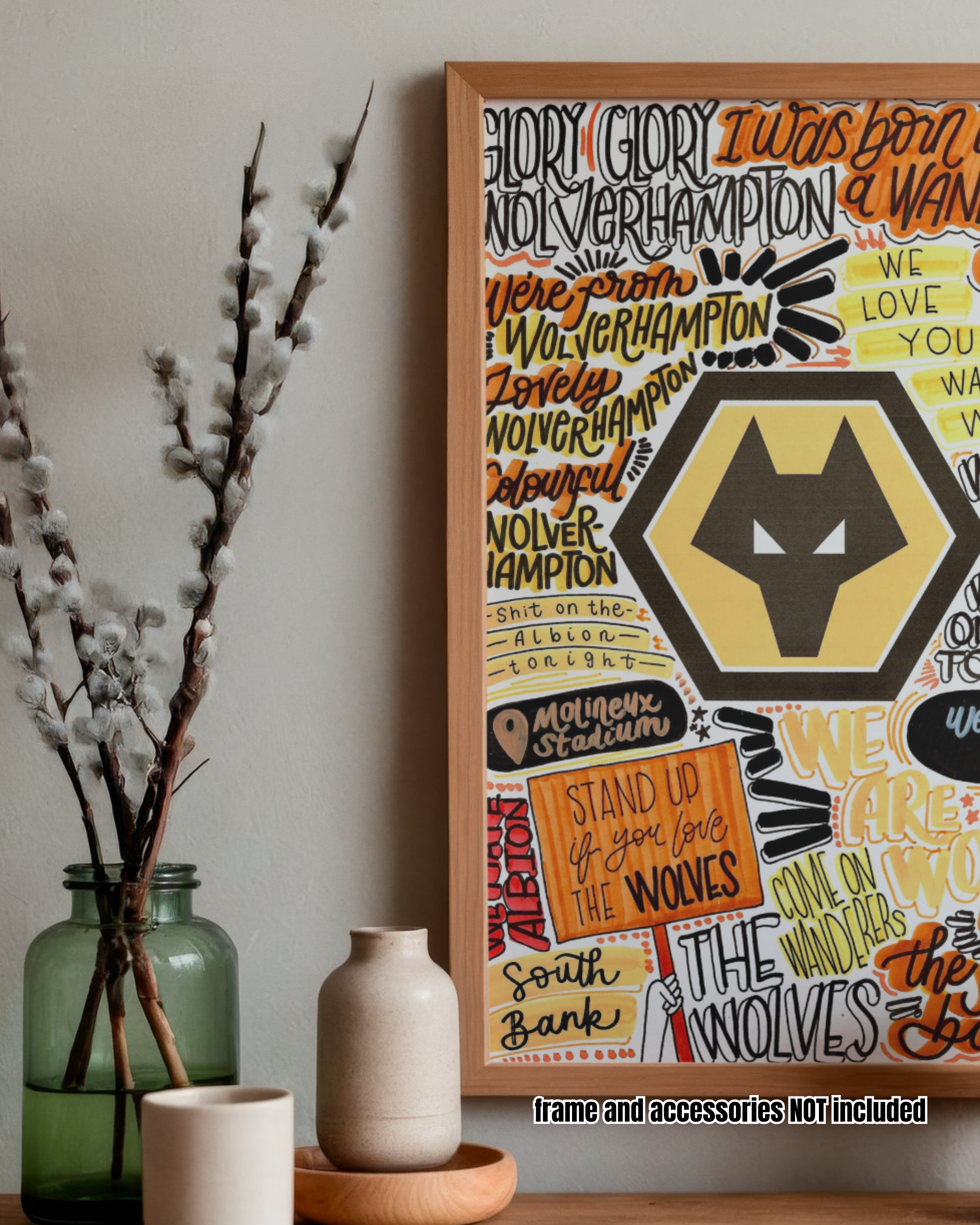 Wolverhampton Wanderers FC - Glossy Print - Originally Hand Drawn