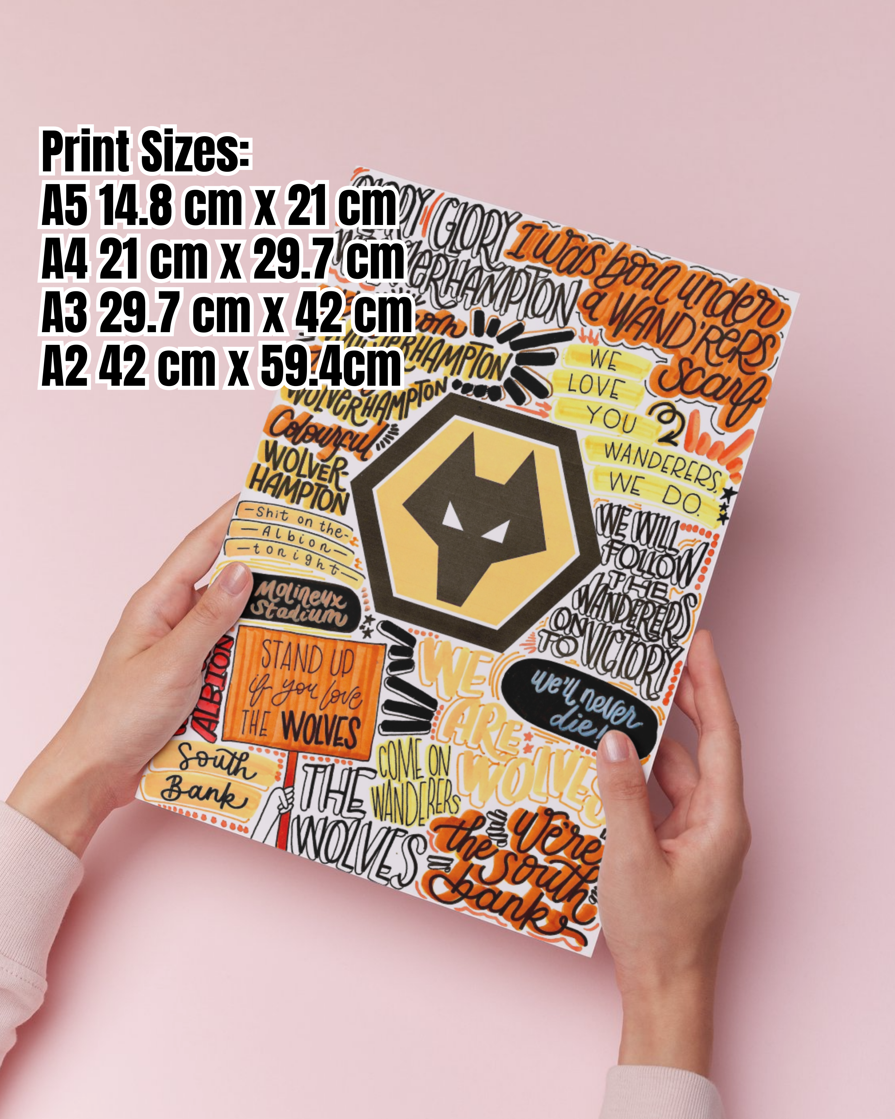 Wolverhampton Wanderers FC - Glossy Print - Originally Hand Drawn