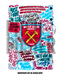 West Ham United  - Glossy Print - Originally Hand Drawn