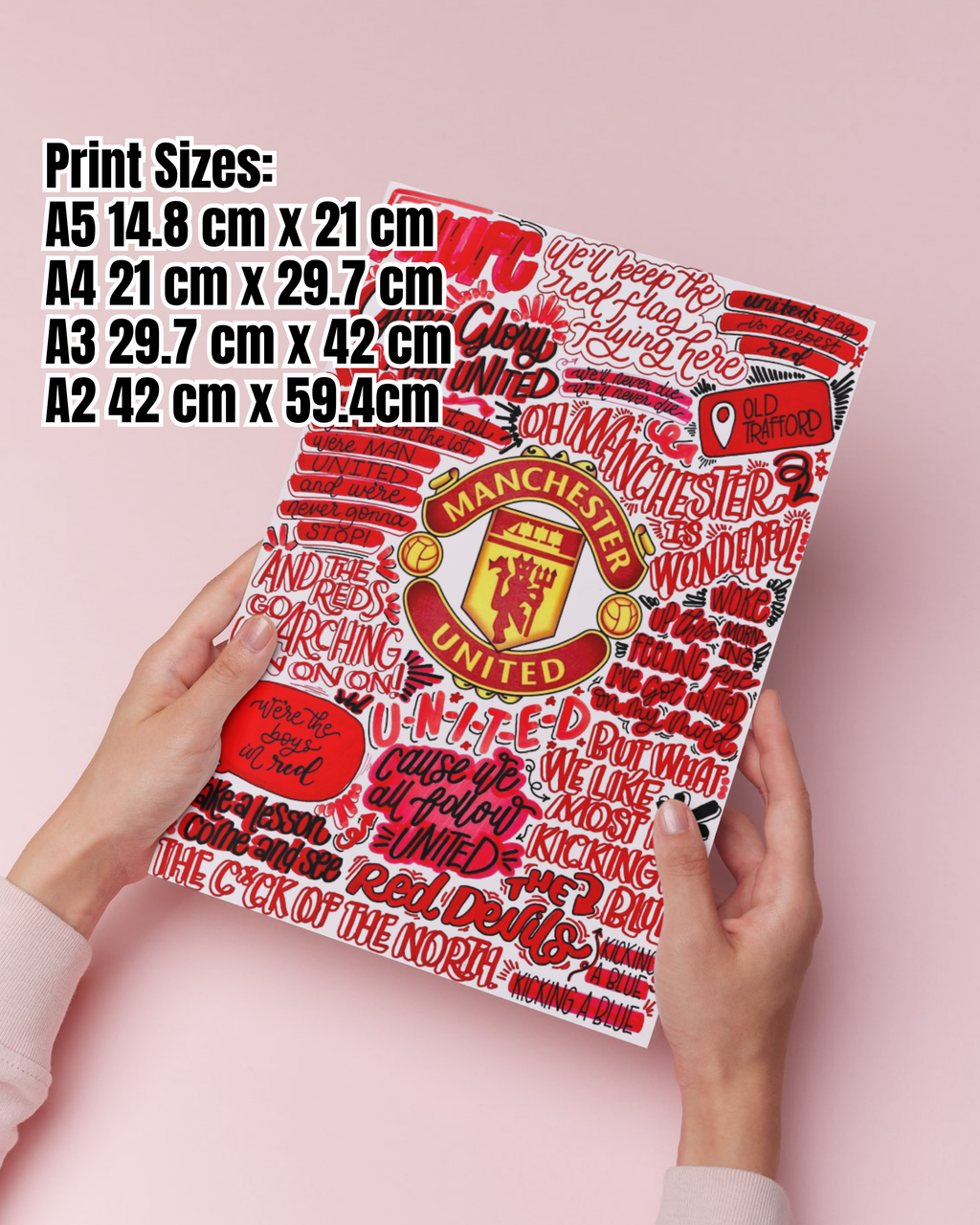 Manchester United - Glossy Print - Originally Hand Drawn