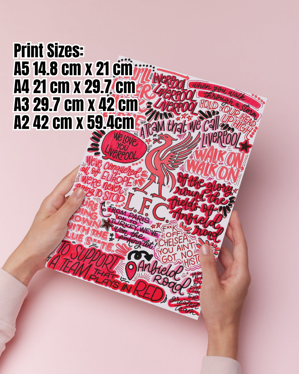 Liverpool Football Club - Glossy Print - Originally Hand Drawn