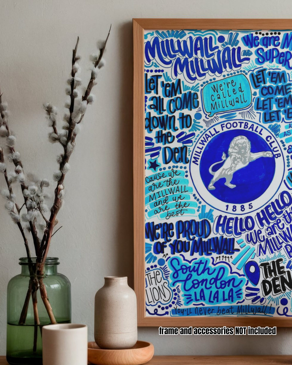 Millwall Football Club  - Glossy Print - Originally Hand Drawn