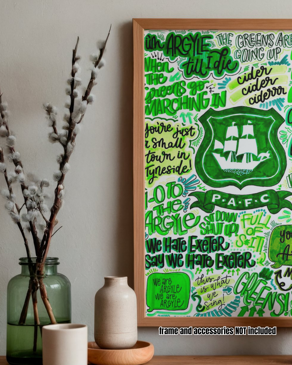 Plymouth Argyle Football Club - Glossy Print - Originally Hand Drawn
