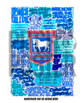Ipswich Town Football Club - Glossy Print - Originally Hand Drawn