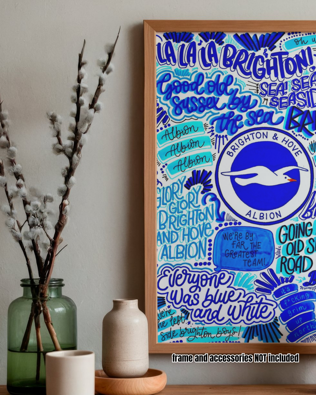 Brighton & Hove Albion  - Glossy Print - Originally Hand Drawn