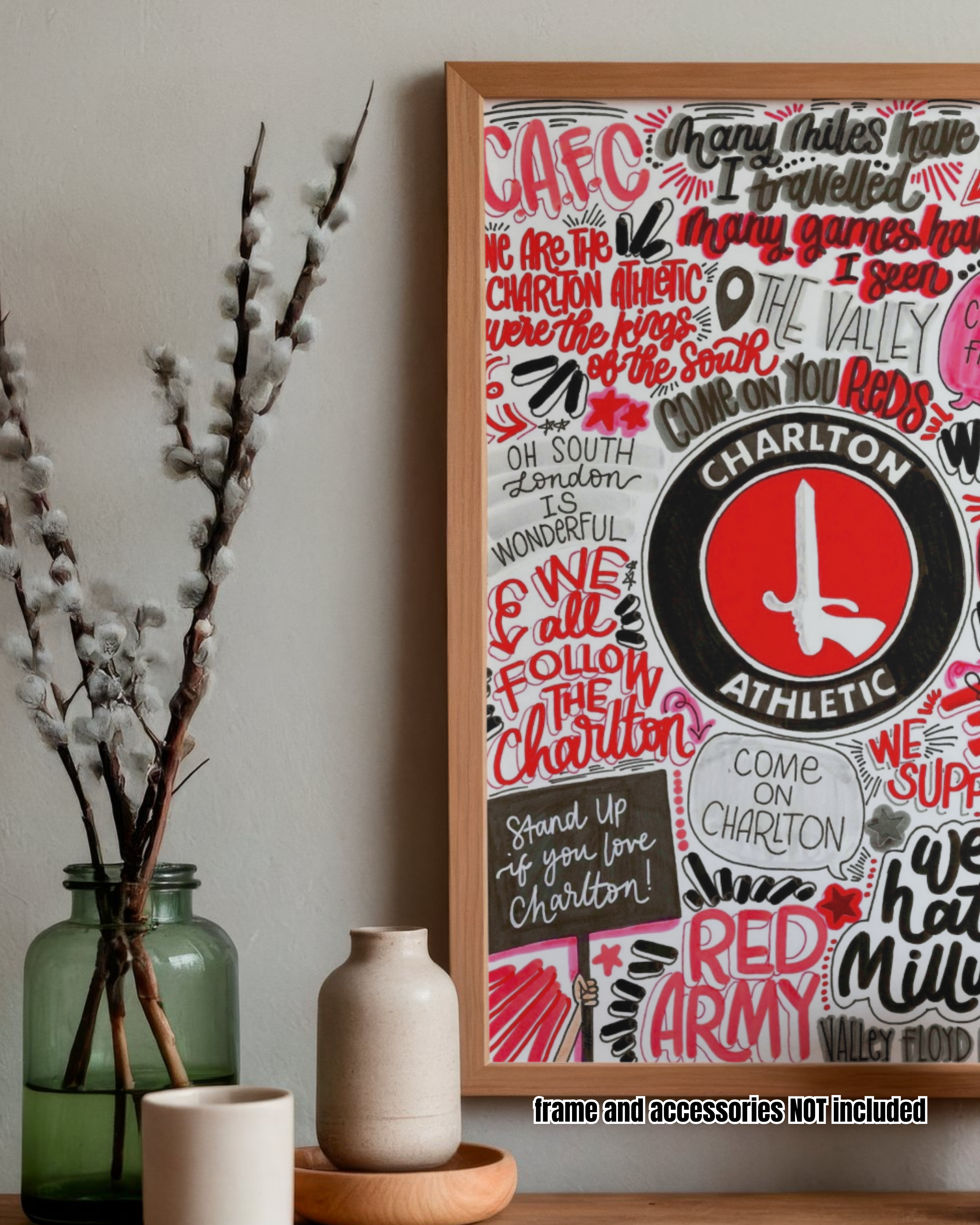 Charlton Athletic  - Glossy Print - Originally Hand Drawn