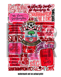 Southampton Football Club - Glossy Print - Originally Hand Drawn