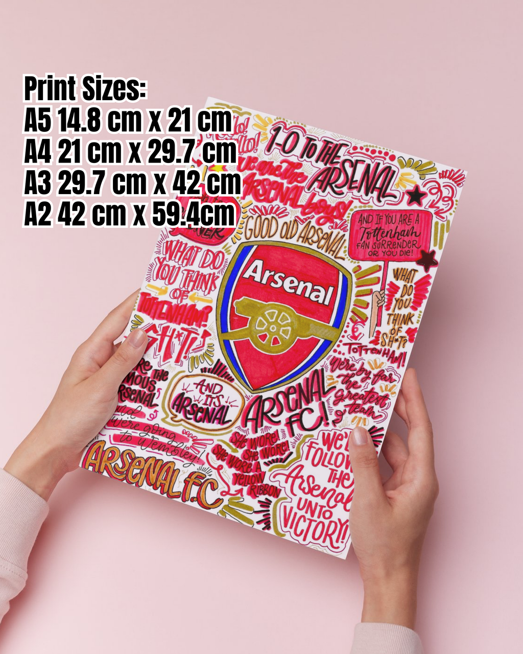 Arsenal Football Club - Glossy Print - Originally Hand Drawn