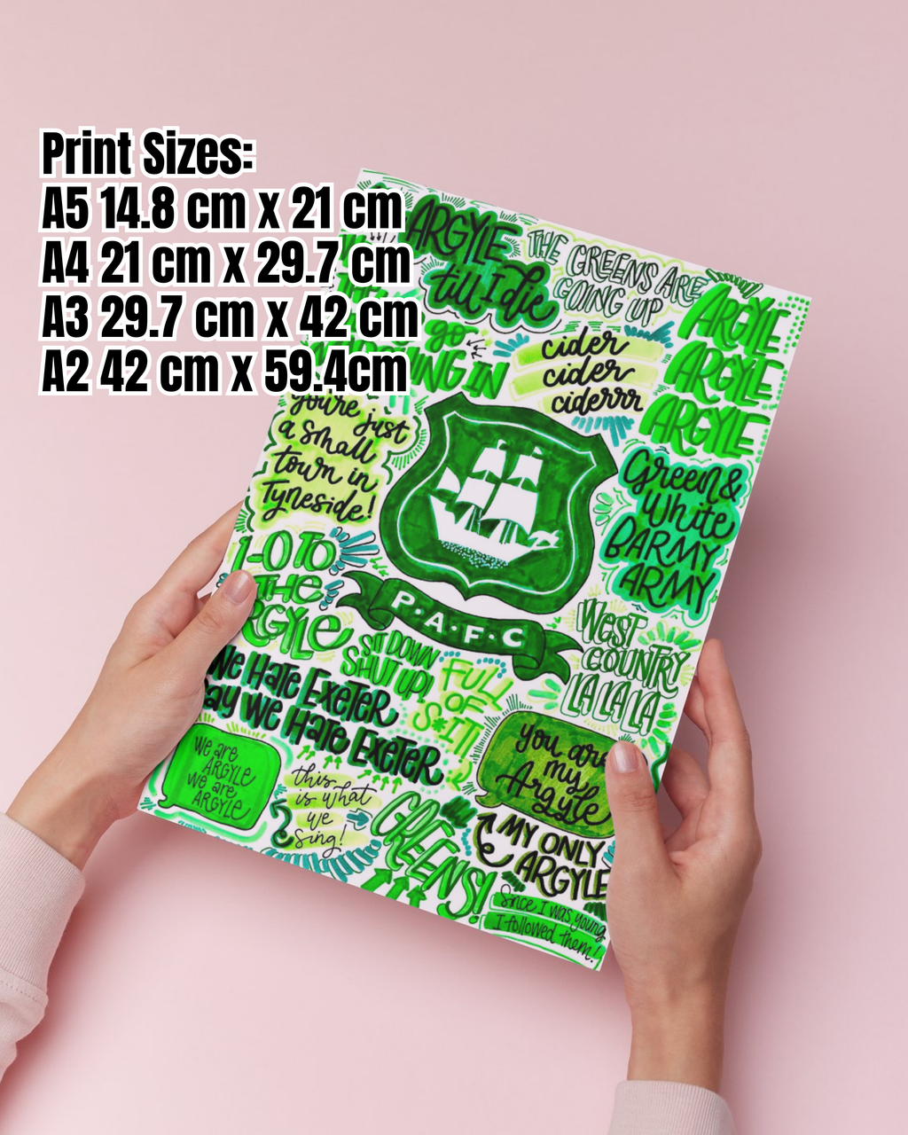Plymouth Argyle Football Club - Glossy Print - Originally Hand Drawn