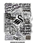 Swansea City A.F.C  - Glossy Print - Originally Hand Drawn