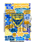 Oxford United - Glossy Print - Originally Hand Drawn