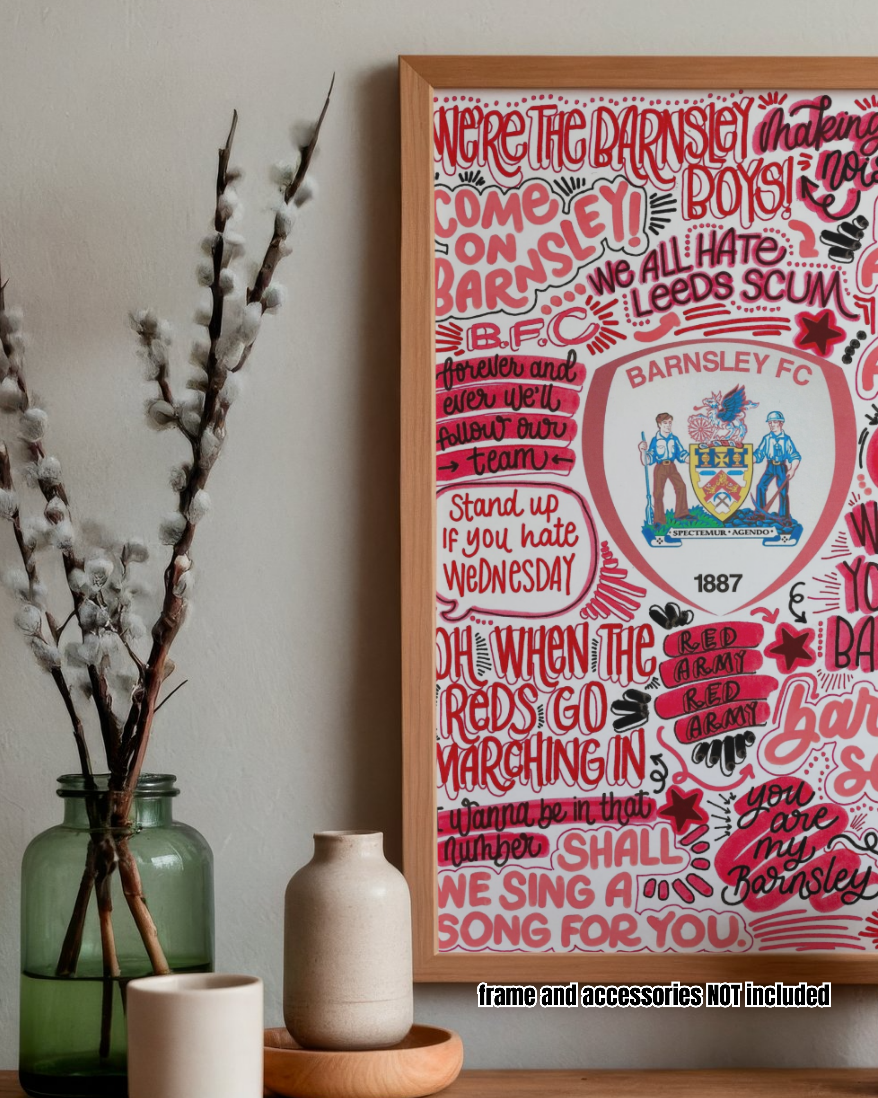 Barnsley Football Club - Glossy Print - Originally Hand Drawn