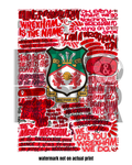 Wrexham AFC - Glossy Print - Originally Hand Drawn